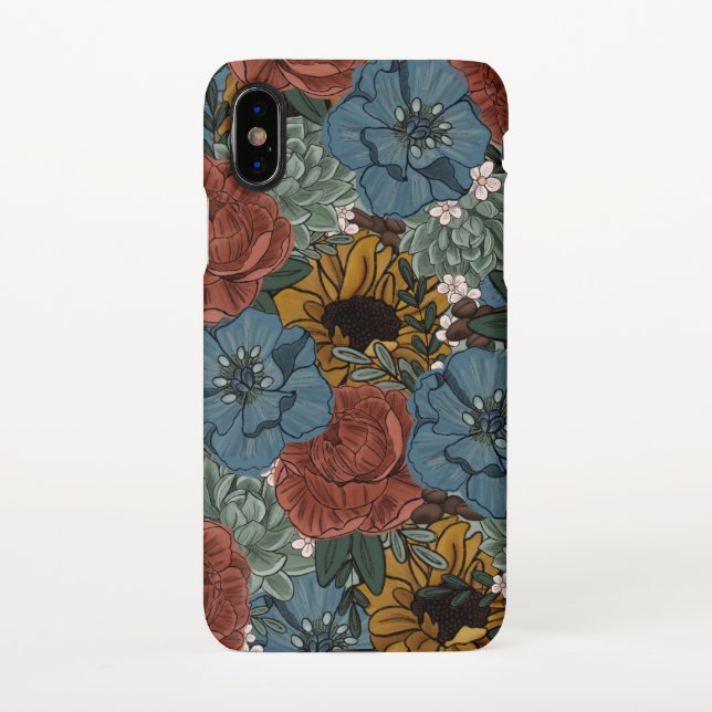 Coffee Bean Florals Phone Case (Back)