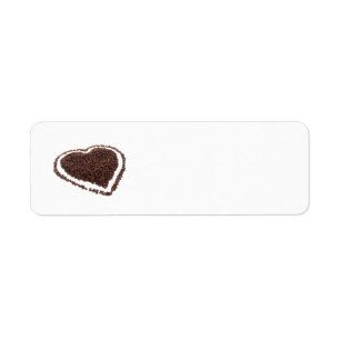 coffee bean heart Avery label