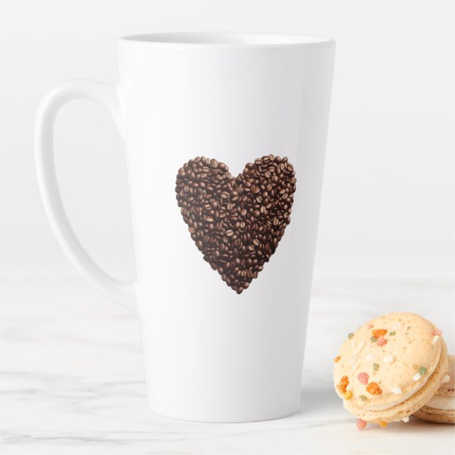 Coffee Bean Heart Latte Mug (In Situ)