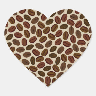 Coffee bean heart stickers