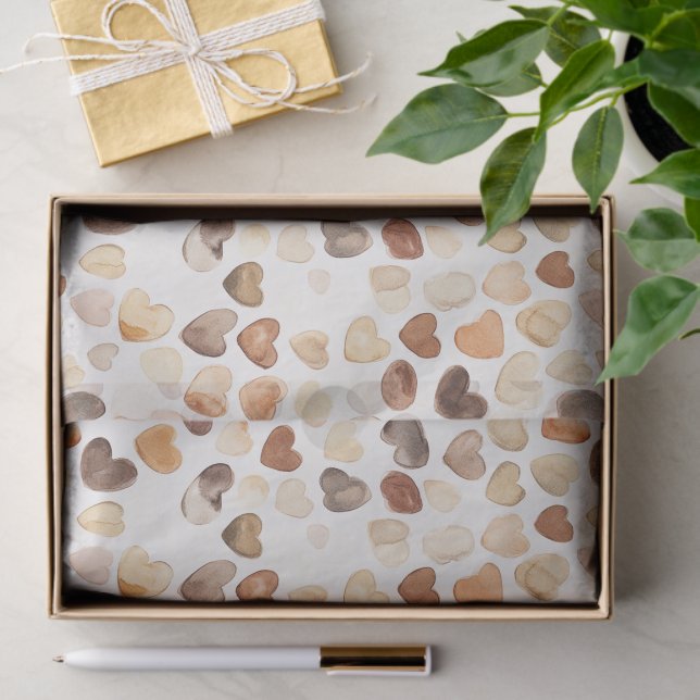 Coffee Bean Hearts Coffee First Tissue Paper (Gift)