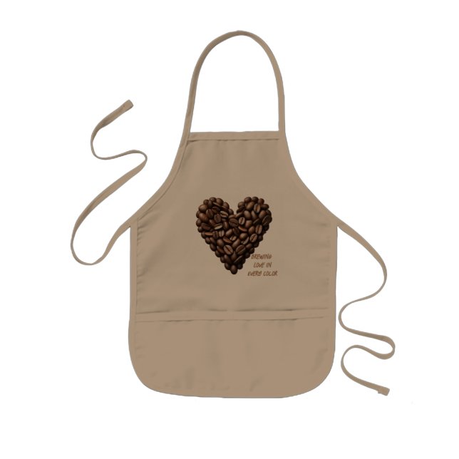 Coffee Bean Hearts: My Kinda Love Kids Apron (Front)