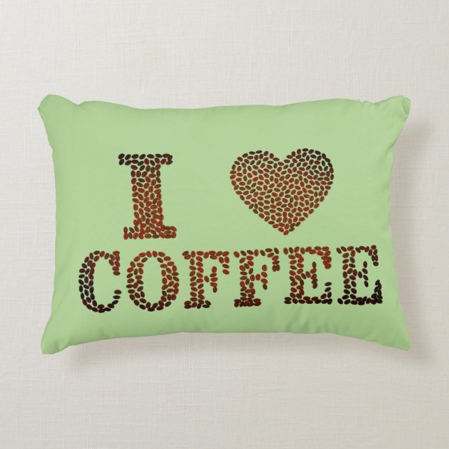 Coffee Bean I Love Coffee Decorative Cushion (Front)