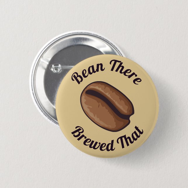 Coffee Bean Icon 6 Cm Round Badge (Front & Back)