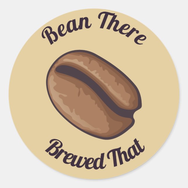 Coffee Bean Icon Classic Round Sticker (Front)
