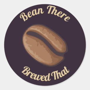 Coffee Bean Icon Classic Round Sticker