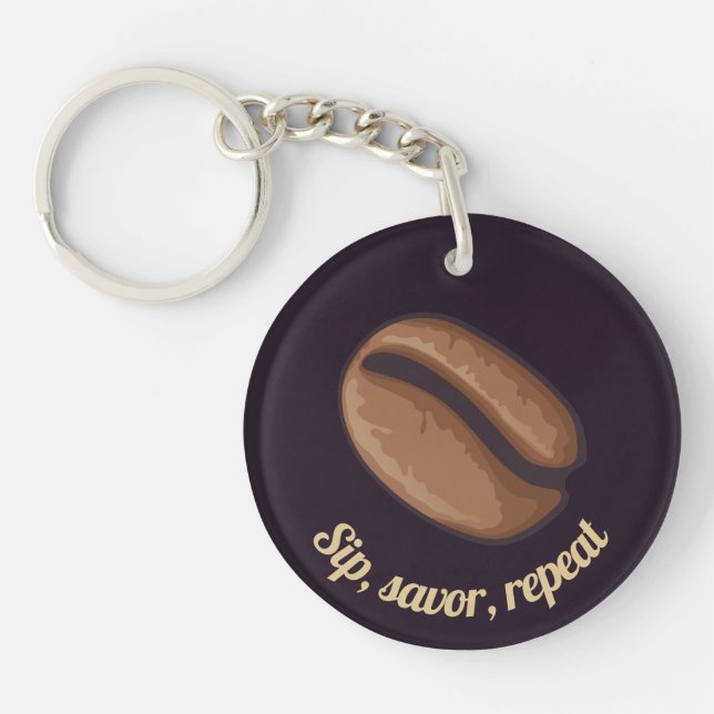 Coffee Bean Icon Keychain (Front)