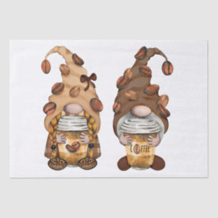 Coffee Bean Latte Gnomes Decoupage Tissue Paper