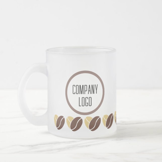 Coffee Bean Mug-editable for Company Gifts Frosted Glass Coffee Mug (Left)