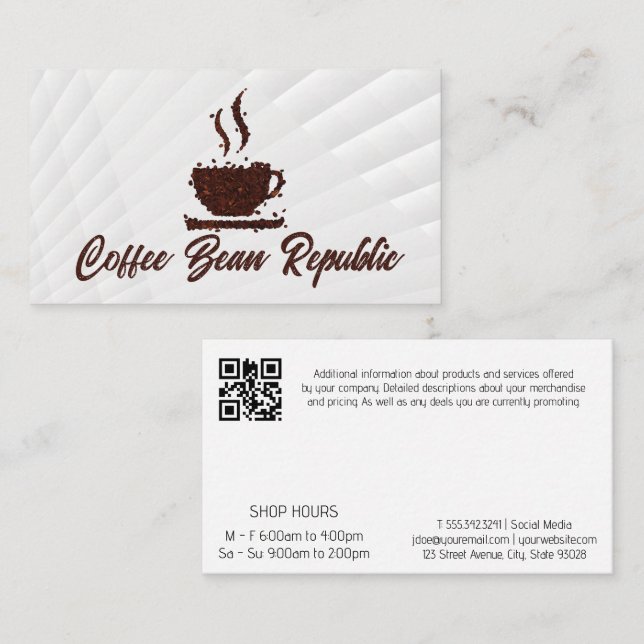 Coffee Bean Mug Logo | Barista Business Card (Front/Back)