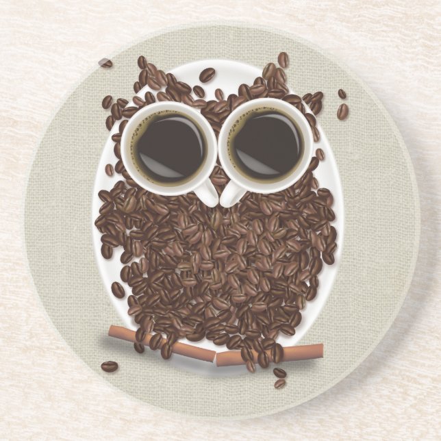 Coffee Bean Owl Coaster (Front)