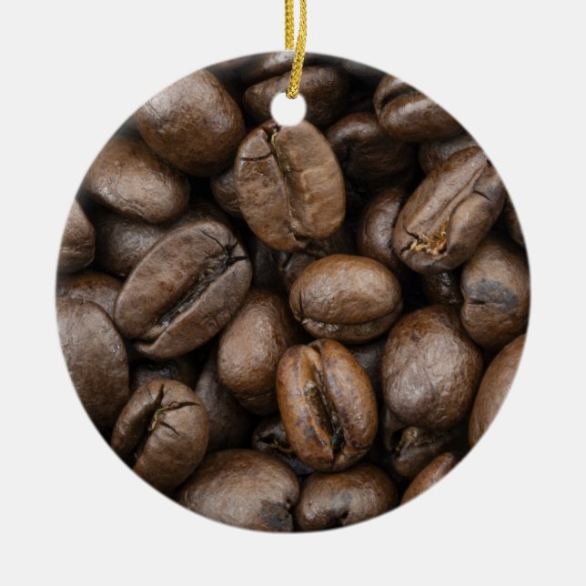 Coffee Bean Pattern Ceramic Tree Decoration (Front)