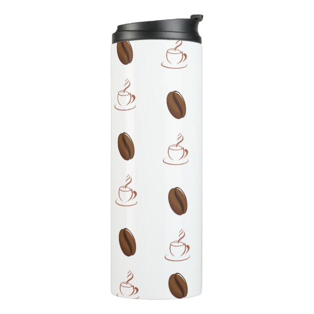 Coffee bean pattern coffee tumbler. thermal tumbler (Rotated Left)