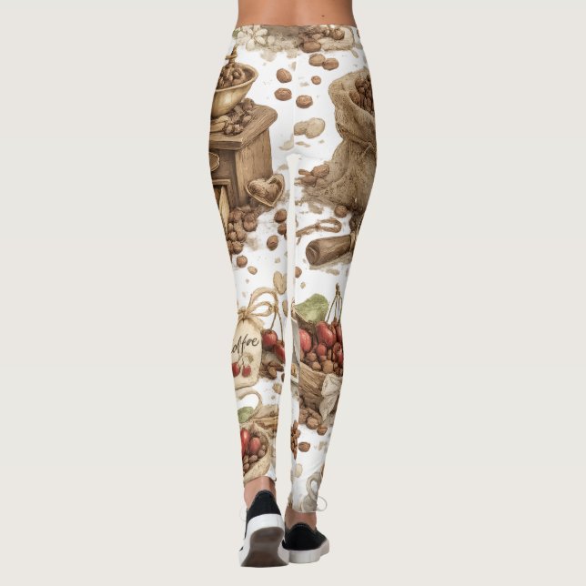 Coffee Bean Pattern Leggings (Back)