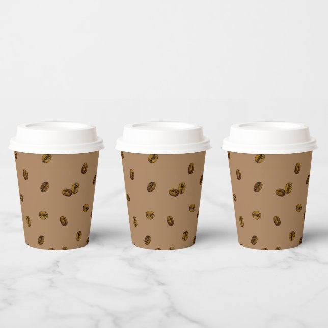 coffee bean pattern paper cup (Multi)