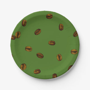 Coffee Bean Pattern Paper Plate