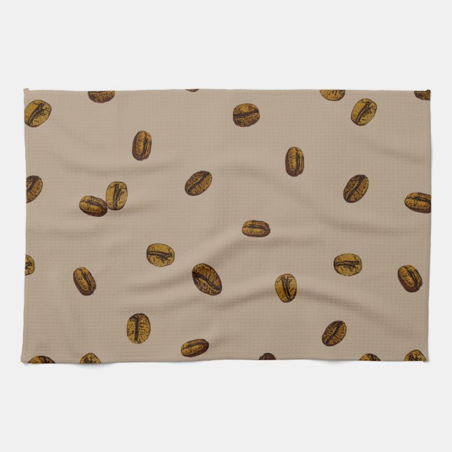 Coffee Bean Pattern Tea Towel (Horizontal)