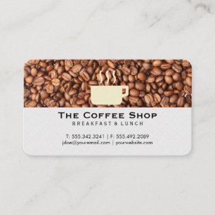 Coffee Bean Pile   Coffee Cup Logo Business Card