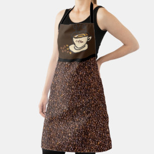 Coffee Bean Print / Coffee Lover Print-All-Over Apron