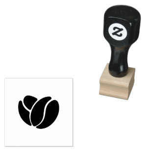  Coffee Bean Rubber Stamp Bold Icon
