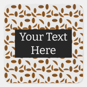Coffee Bean Square Sticker