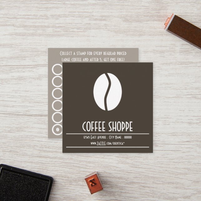 coffee bean stamp card (Front/Back In Situ)
