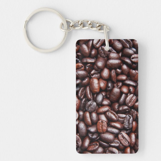 Coffee Bean Template - Customised Dark Roast Beans Key Ring (Front)