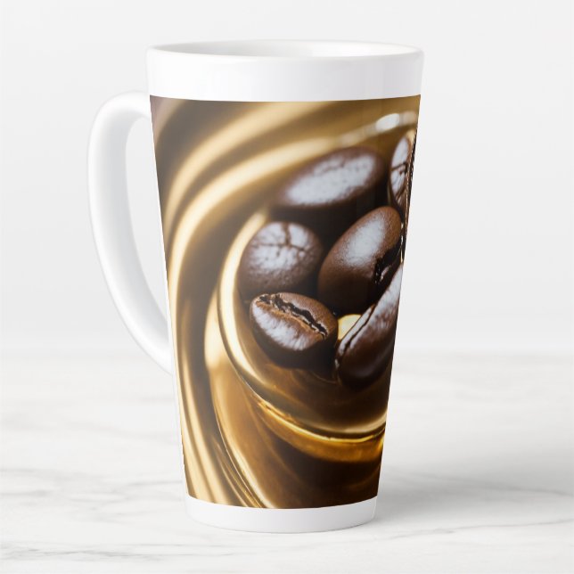 Coffee Bean with a Golden Curve Latte Mug (Left Angle)