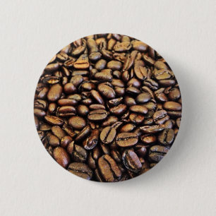 coffee beans 6 cm round badge
