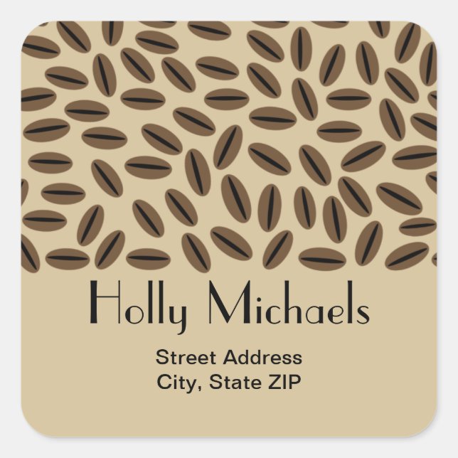 Coffee Beans Address Sticker (Front)