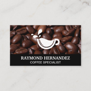 Coffee Beans and Cup Logo Business Card