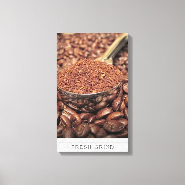 Coffee Beans and Fresh Ground on canvas (Front)