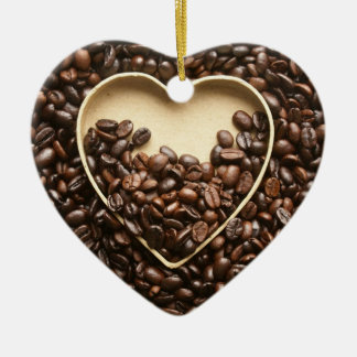 Coffee Beans and Heart Ceramic Tree Decoration