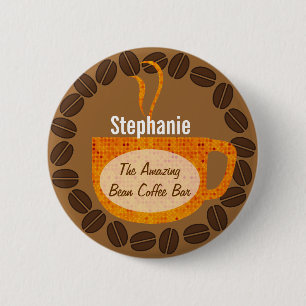 Coffee Beans and Mug Button