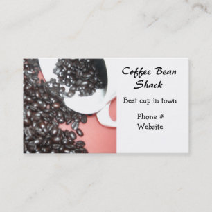 Coffee Beans and White Coffee Cup Business Card