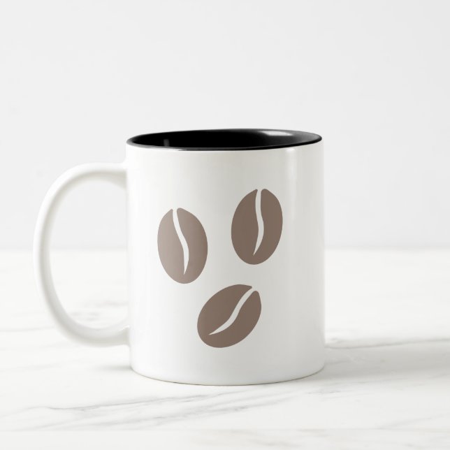 Coffee Beans Art Two-Tone Coffee Mug (Left)