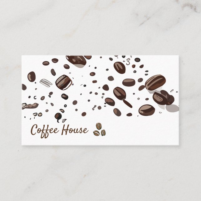 Coffee Beans Background Business Card (Front)