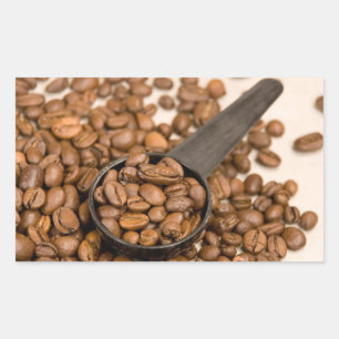 Coffee Beans Background Rectangular Sticker