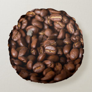 Coffee Beans Backgroundabstract, aroma, background Round Cushion