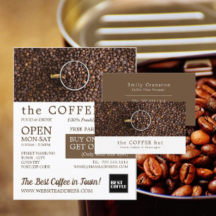 Coffee Beans, Barista, Café, Coffeehouse Business Card