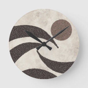 Coffee Beans- Bean Bliss Sunrise- Throw Pillow Round Clock