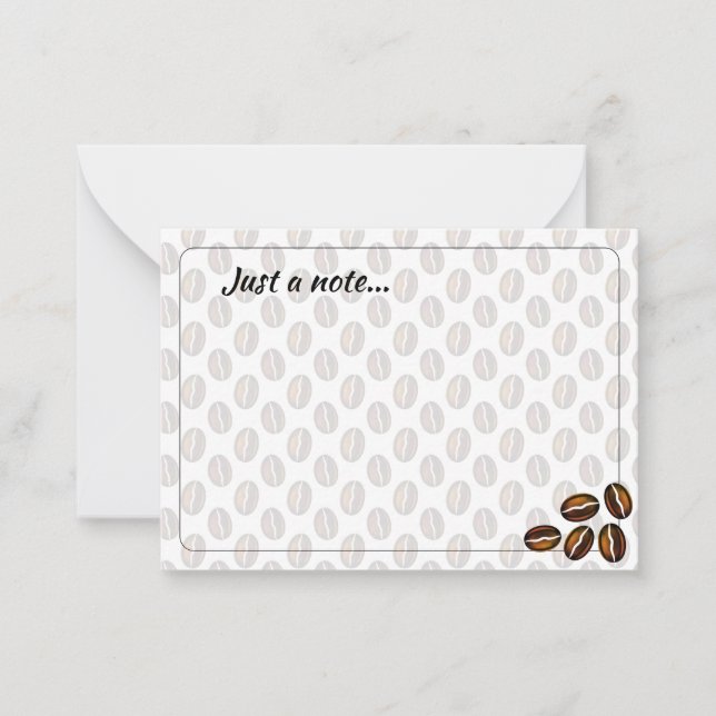 Coffee Beans Blank Just a note Coffee Lover Card (Front)