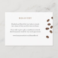 Coffee Beans Bridal Shower Registry Enclosure Card