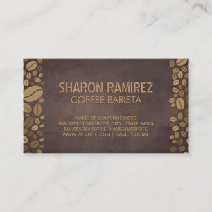 Coffee Beans   Brown Texture Business Card