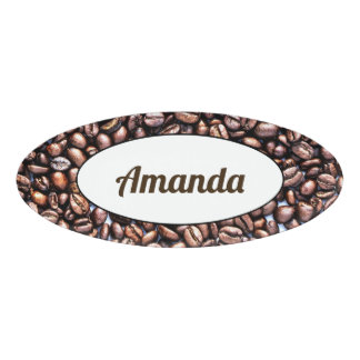 Coffee Beans Cafe Coffee Shop Employee Barista Name Tag
