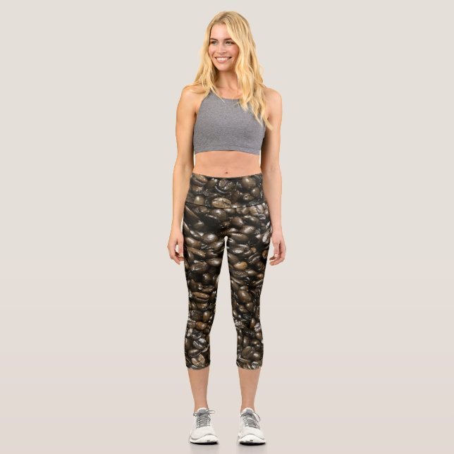 Coffee Beans Capri Leggings (Front)