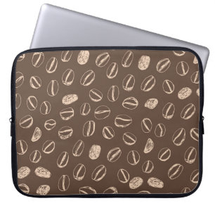 Coffee Beans: Cartoon Doodle Vintage Laptop Sleeve