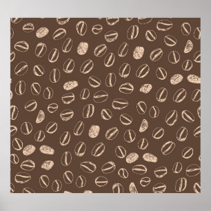 Coffee Beans: Cartoon Doodle Vintage Poster