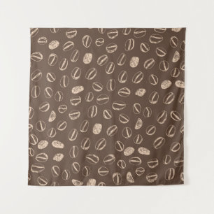 Coffee Beans: Cartoon Doodle Vintage Tapestry