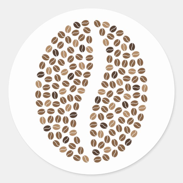 coffee beans classic round sticker (Front)